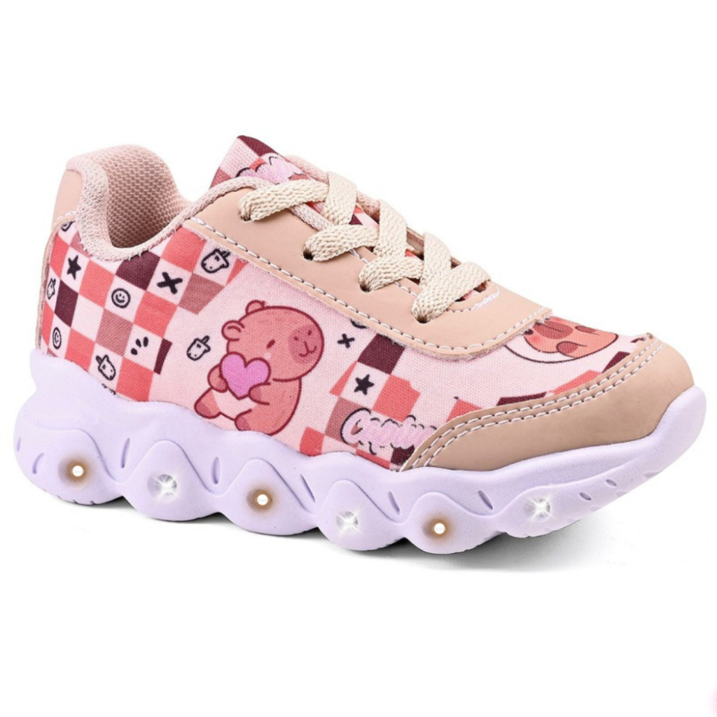 Tênis Infantil Menina Capivara Com Led Super Marcio e Leve Lançamento