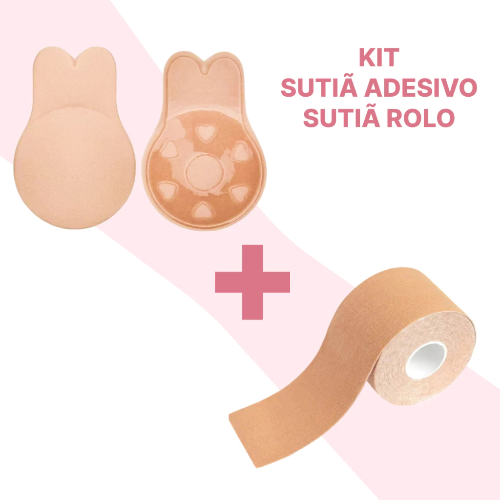 Kit 2 levantar o peito 1 Sutiã Rolo Adesivo + 1 par Sutiã Adesivo Pushup