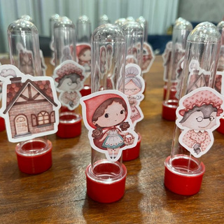 Tubetes com apliques tema Chapeuzinho Vermelho Aquarela | Personalizados, lembrancinhas, festa infantil em Oferta na Shopee