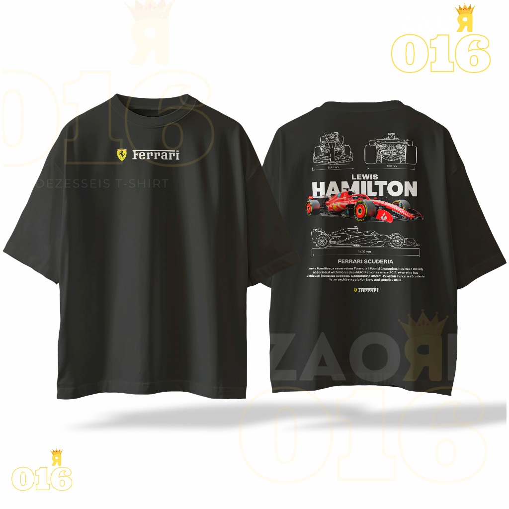 Camiseta Lifestyle Lewis Hamilton Streetwear  F1 100% Algodão Unissex Premium Oversized Conforto