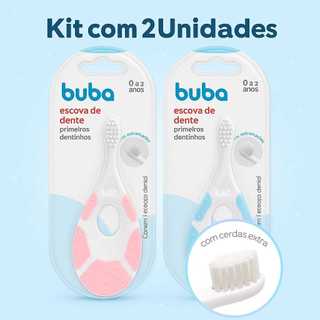 Kit 2 Unidades Escova De Dente Macia Bebê e Criança Primeiros Dentinhos  Com Mordedor
