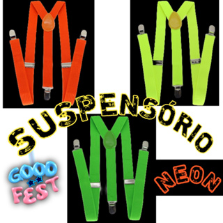 Suspensório Neon 4 Cor e Cervejeiro , Festa, Balada, Aniversário, Formatura, Festival, Carnaval em Oferta na Shopee