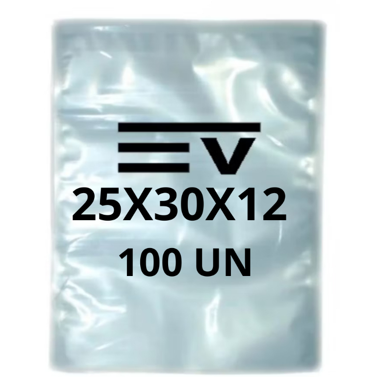 Sacos de Embalagem a Vácuo lisa 25x30  12 micras - 100 Unidades