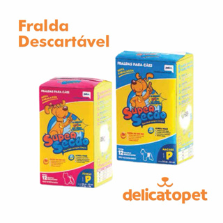 Fralda Absorvente Descartavel Para Macho e Fema Super Secão Com 12und em Oferta na Shopee