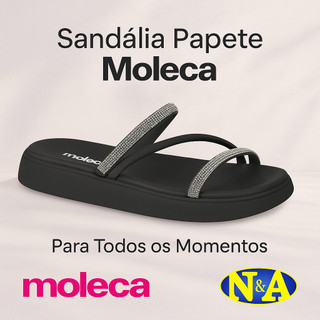 Sandália Papete Moleca Strass Brilho Glitter Chinelo Slide Rasteirinha 5469.121 Luxo EVA