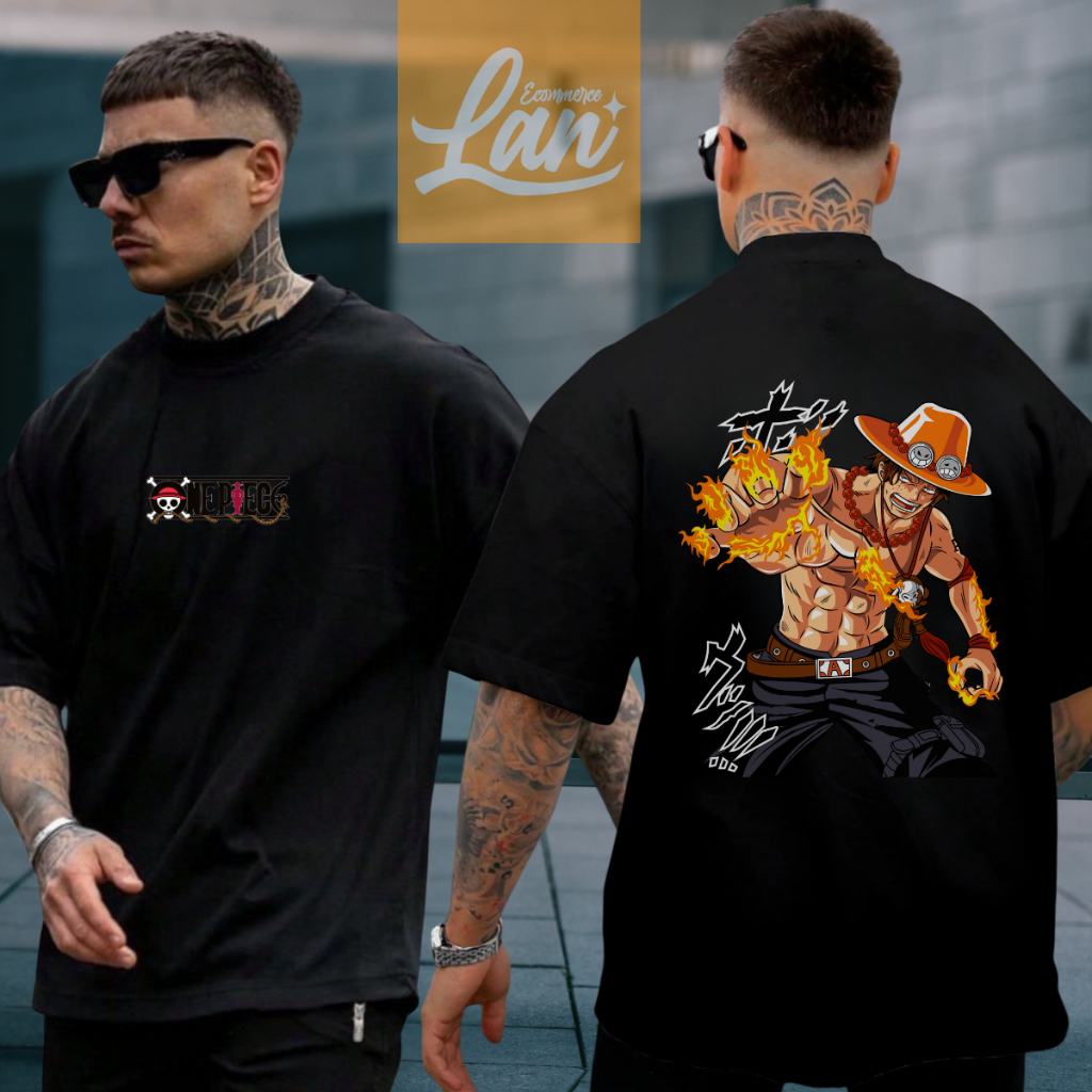 Camiseta One Piece Anime Gear Animação Hiatus Live-Action Filme Chapéu De Palha Luffy | Masculina