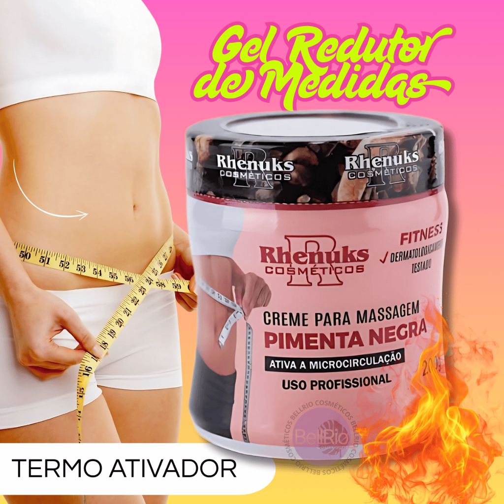 Gel Pimenta Negra Massageador Redutor de Medidas Rhenuks 200g em Oferta na Shopee