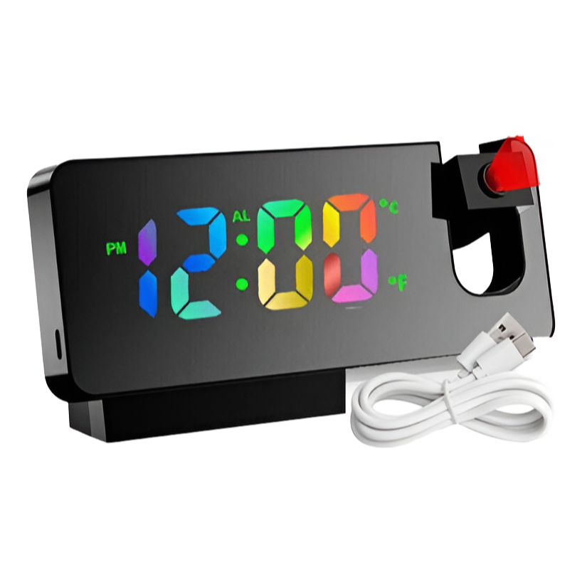 Relógio Digital De Mesa Com Projetor Led Despertador Ka-7057