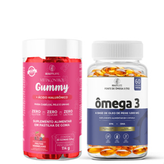 SUPER KIT Vittacontrol Gummy + Omega 3 Beauty Liffe com  Biotina + Acido Hialurônico + Omega 3 em Oferta na Shopee