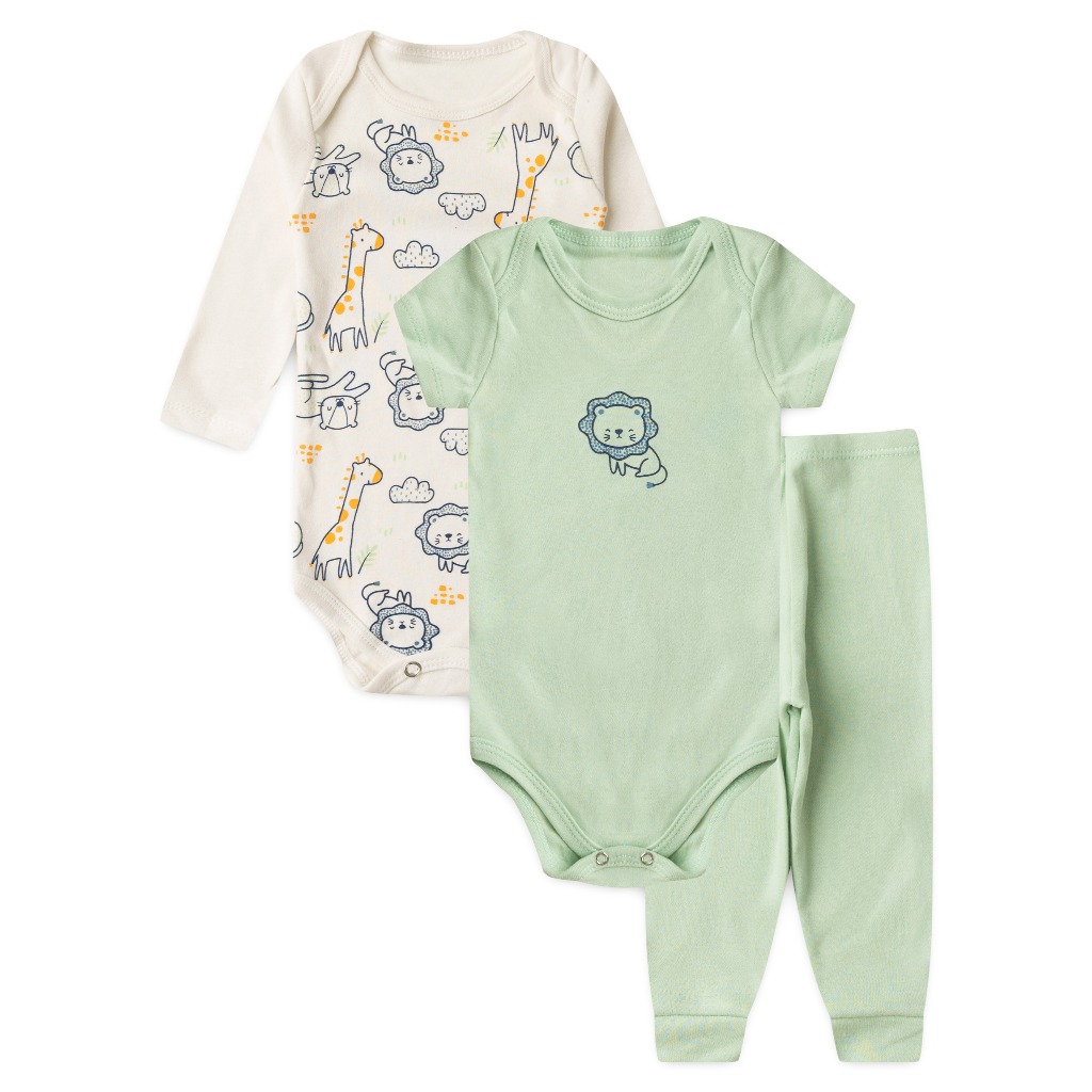Kit Body Bebê Menino Suedine Zoo Encantado em Oferta na Shopee