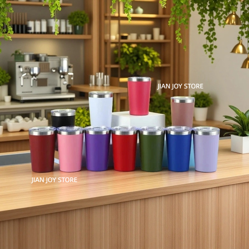 Copo térmico cerveja  Leite  café  Aço Inox com tampa 360Ml （Excelente qualidade） em Oferta na Shopee