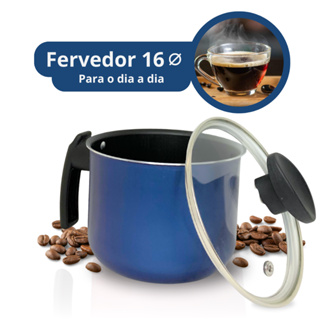 Canecão Antiaderente Leiteira Fervedor Nº16 C/tampa De Vidro em Oferta na Shopee
