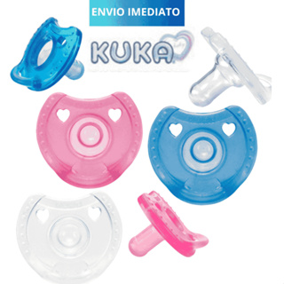 Chupeta 100% Silicone Kuka Bico Reto 6+ meses com Alça Design Ergonômico Higiênica em Oferta na Shopee