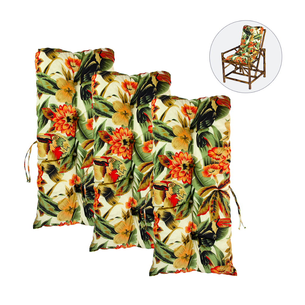Kit com 03 Almofadas Retangulares Pérola Confort para Pallet e Jardim 95x45 Macias e Confortáveis
