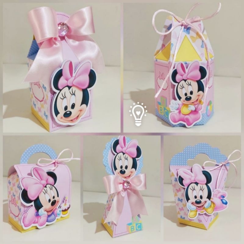 Kit Lembrancinhas Minnie Baby Personalizado | Modelo Simples e Luxo | Aniversário ou Mêsversário