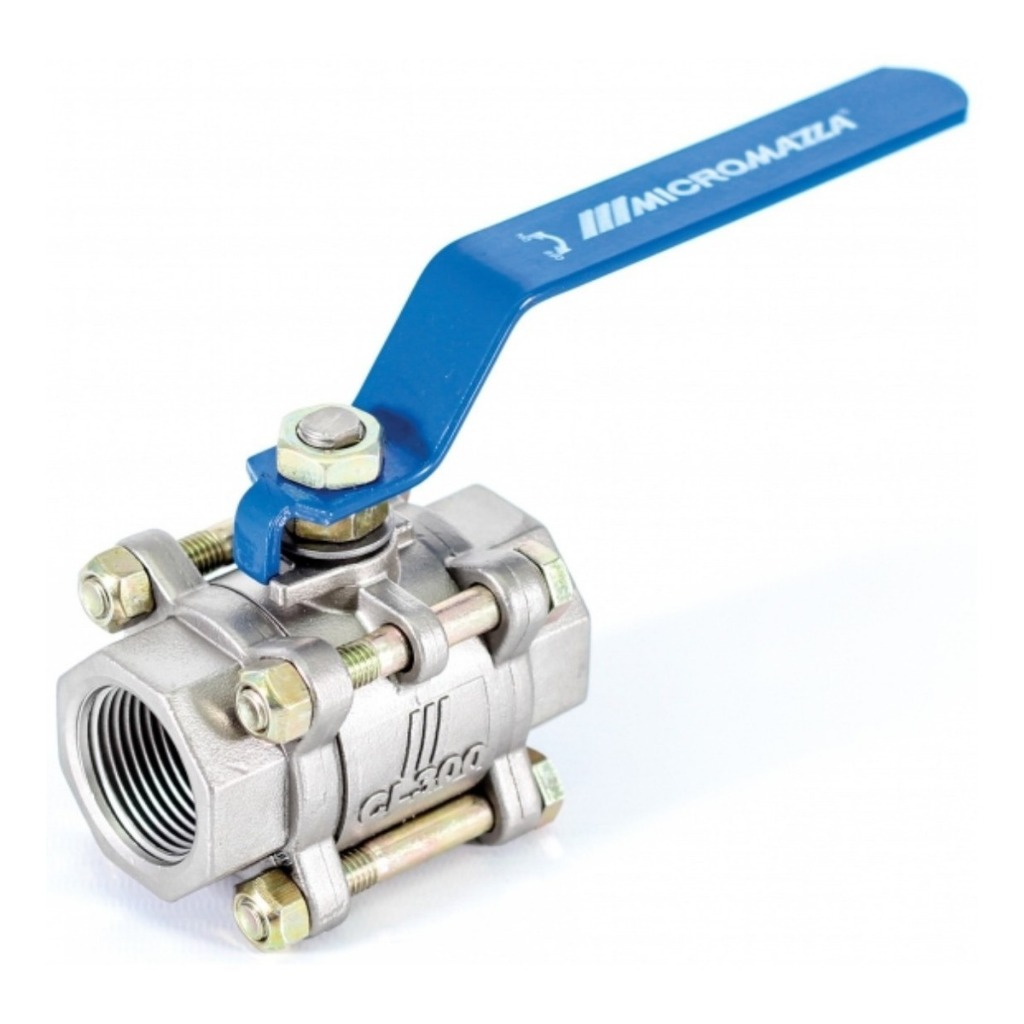 Válvula Esfera Tripartida Aço Inox 304 Cf8 Rosca 1 Pol.