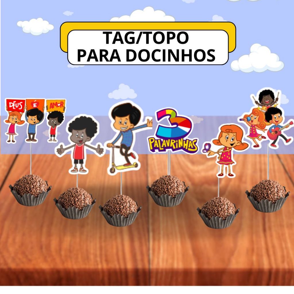 50 Tag Topo Para Brigadeiro Beijinho Doces 3 Palavrinhas Menina Menino Aniversário Festa Infantil Aniversário em Oferta na Shopee