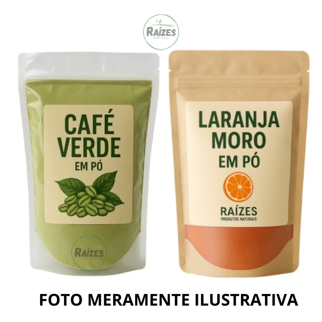 CAFÉ VERDE + LARANJA MORO EM PÓ - 100g CADA PRODUTO