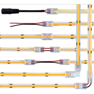 Kit Com 5pcs Ou 10pcs Conector Emenda para Fita LED 8mm10mm 12V Reto, L, Com Fio | Sem Solda!