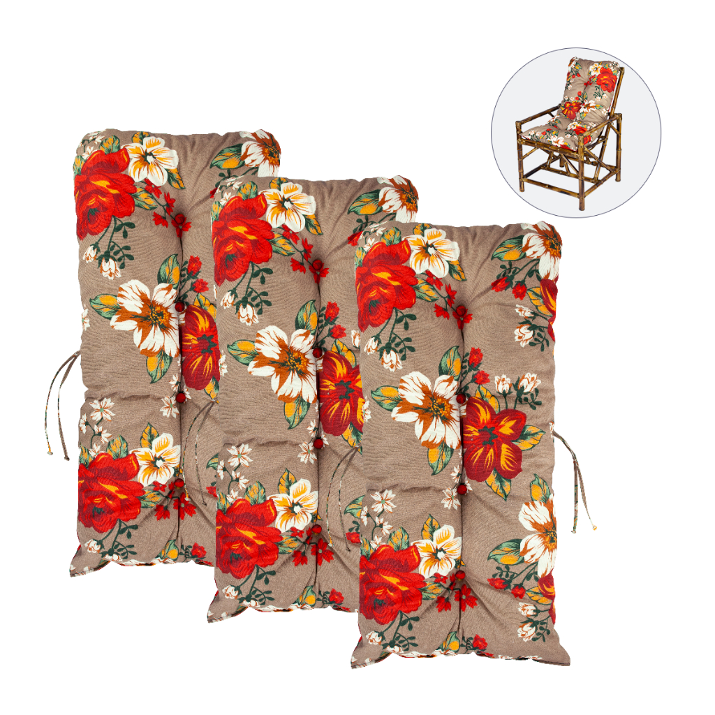 Kit com 03 Almofadas Futon 95x45 Pérola Confort para Cadeira Pallet Macia Durável Direto da Fábrica