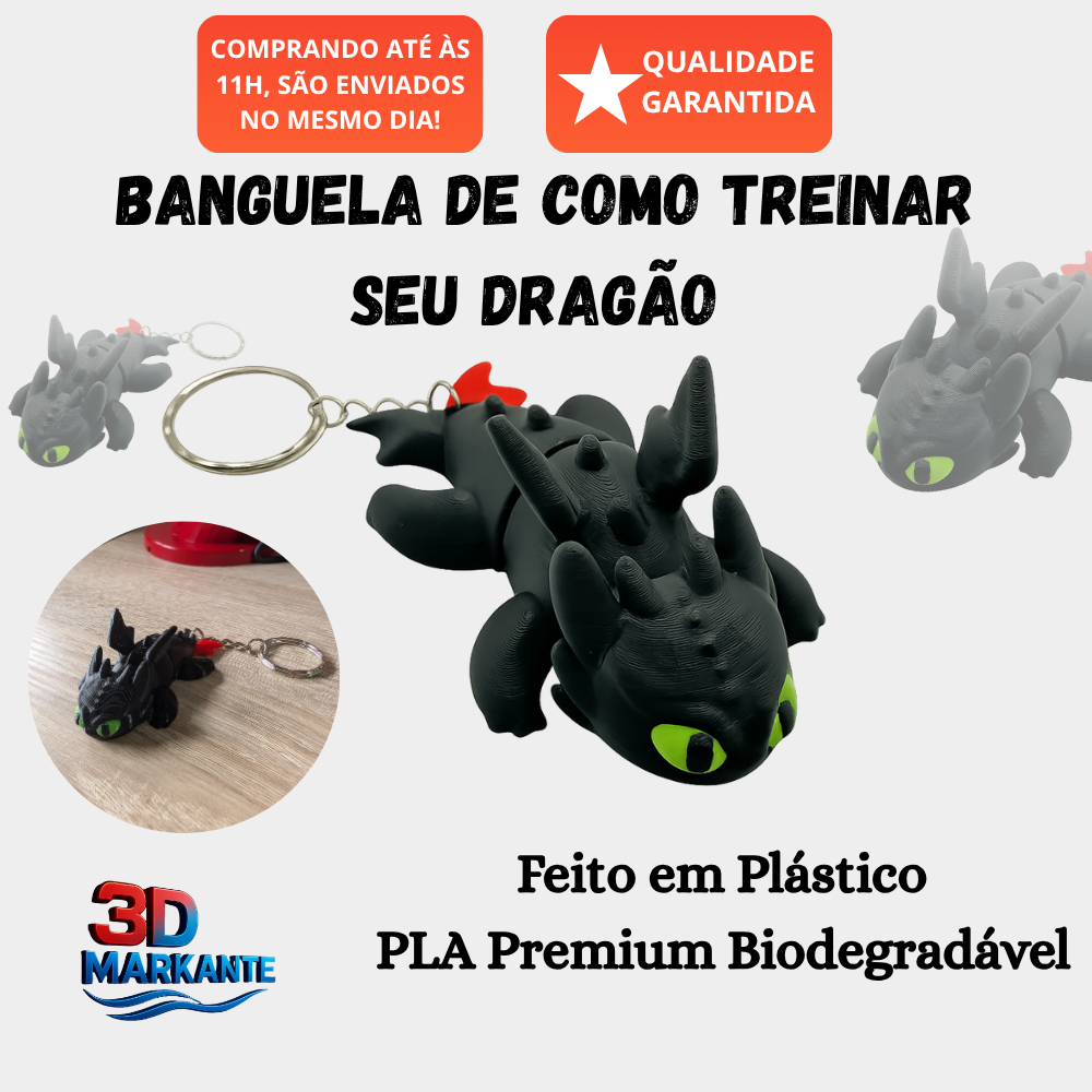Chaveiro Banguela / Fúria da Luz - Como Treinar o Seu Dragão - 7cm
