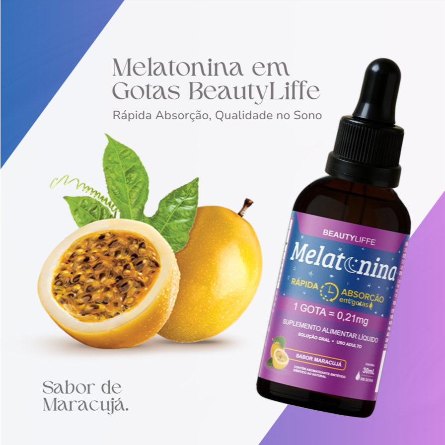 Melatonina em Gotas Rápida Absorção BeautyLiffe - Sabor Maracujá