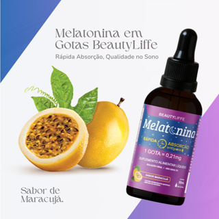 Melatonina em Gotas Rápida Absorção BeautyLiffe - Sabor Maracujá em Oferta na Shopee