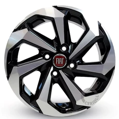 Kit 2 Rodas Tarantula Aro 14 4x98 Fiat Argo Siena Palio Mobi Uno Bicos Brinde Preto Diamantado K71