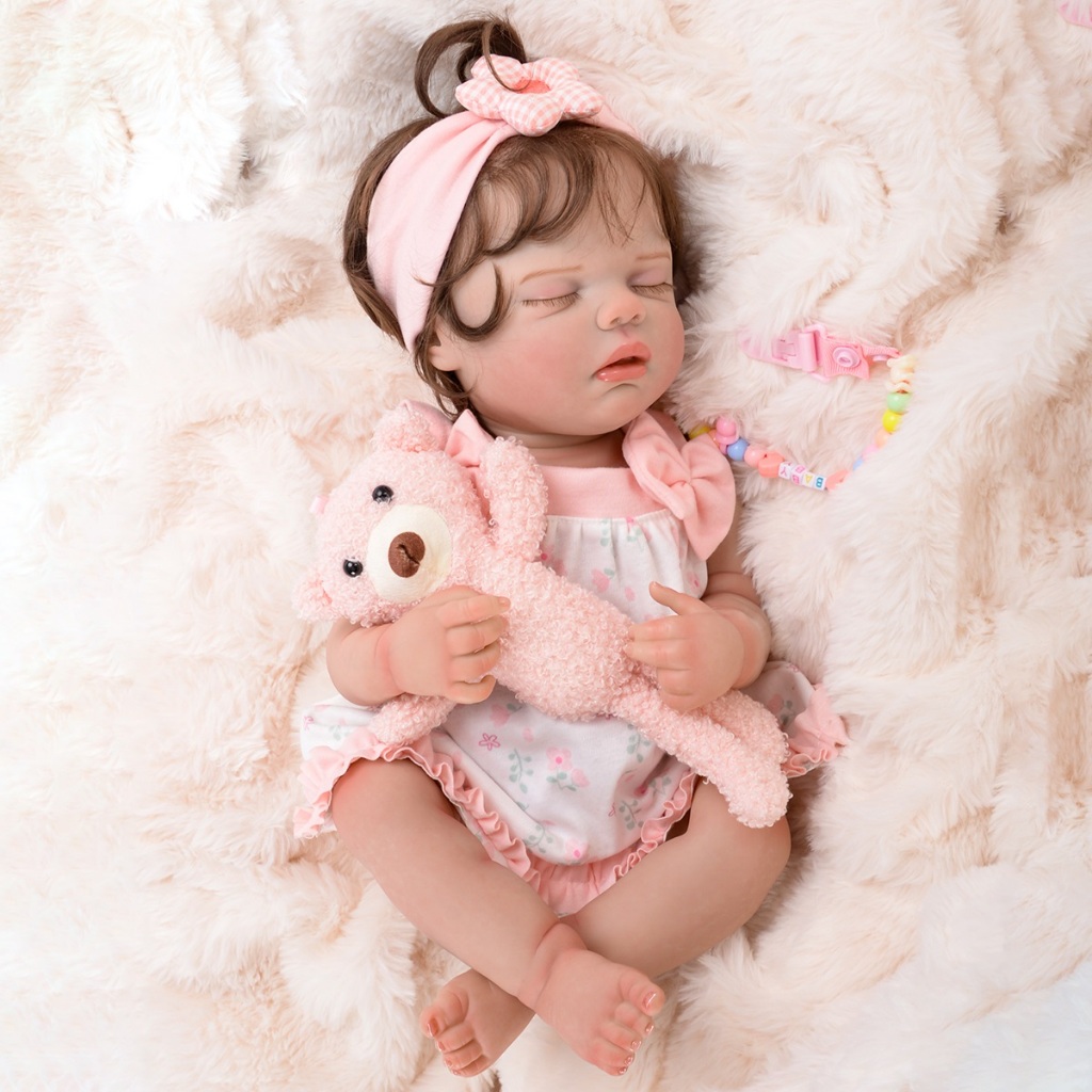 Brastoy Bebê Reborn de Silicone 48cm Sweetie Menina Barato - Mom & Baby