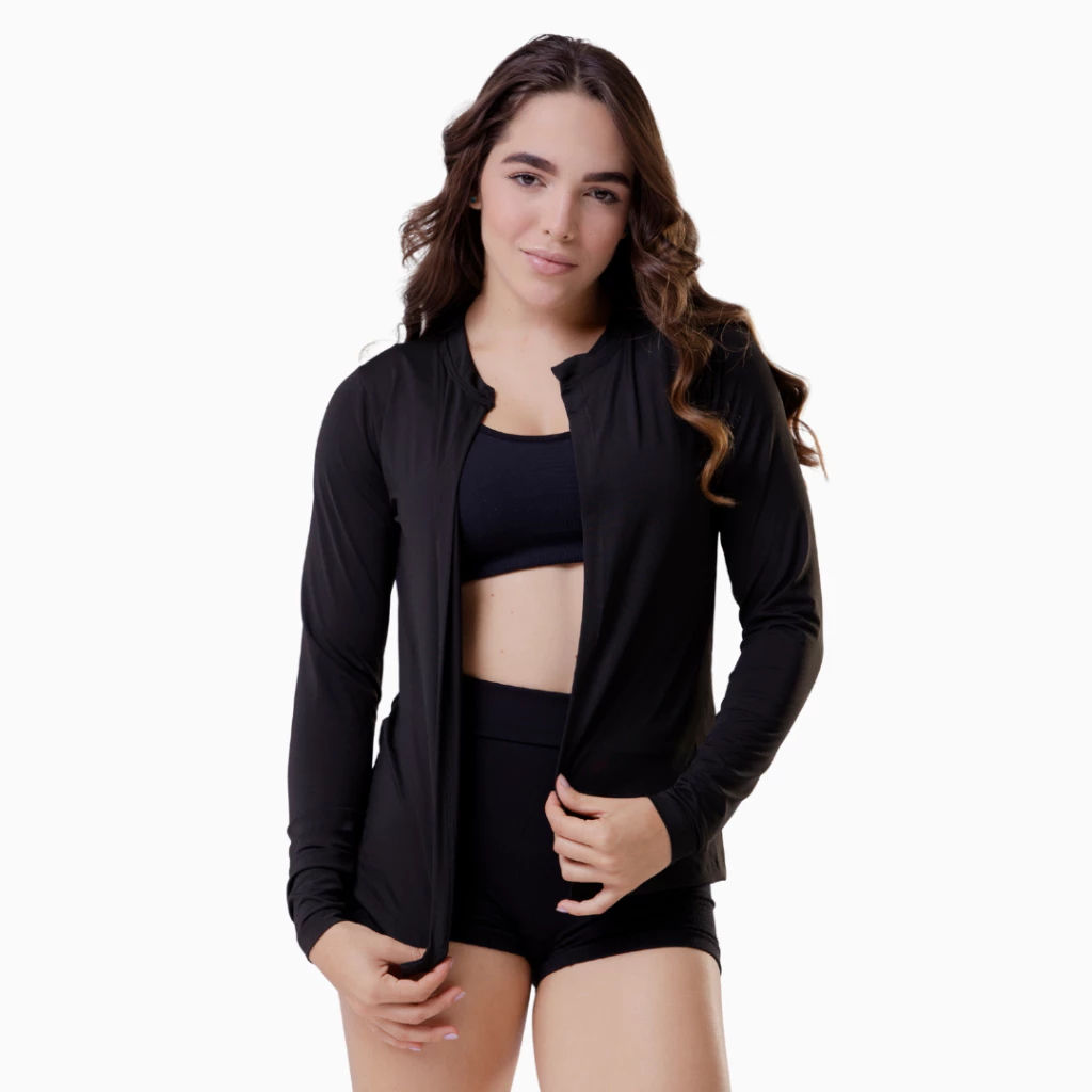 cardigan feminino casaco academia proteção uv casaquinho termico — imagem 1