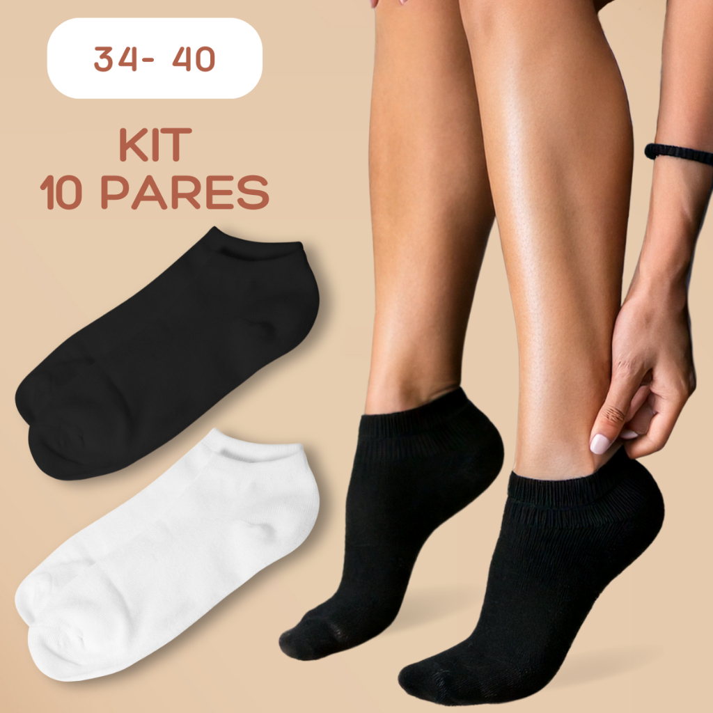 Kit 18 Pares de Meias Soquete Kits Cano Curto Masculina Feminina Unissex varejo tenis academia
