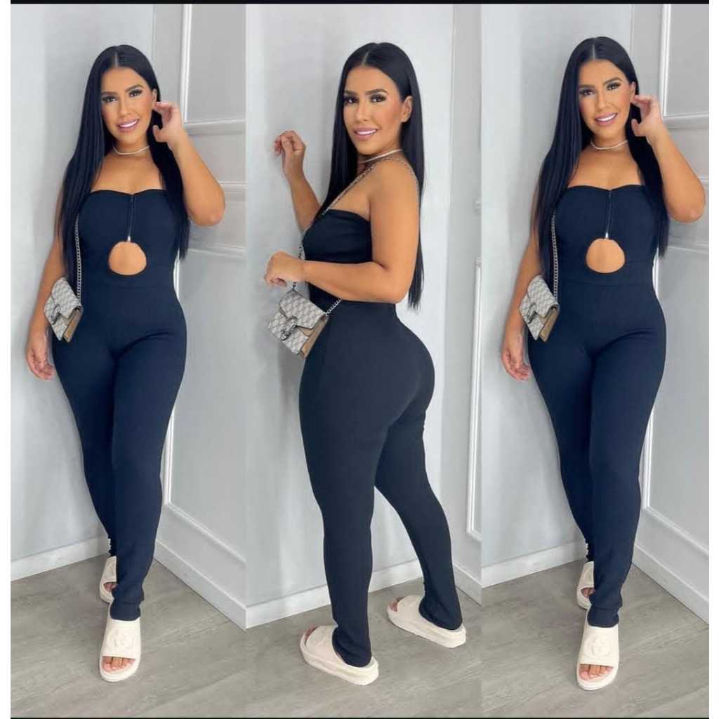 macacão feminino com ziper  tomara que caia virginia moda balada