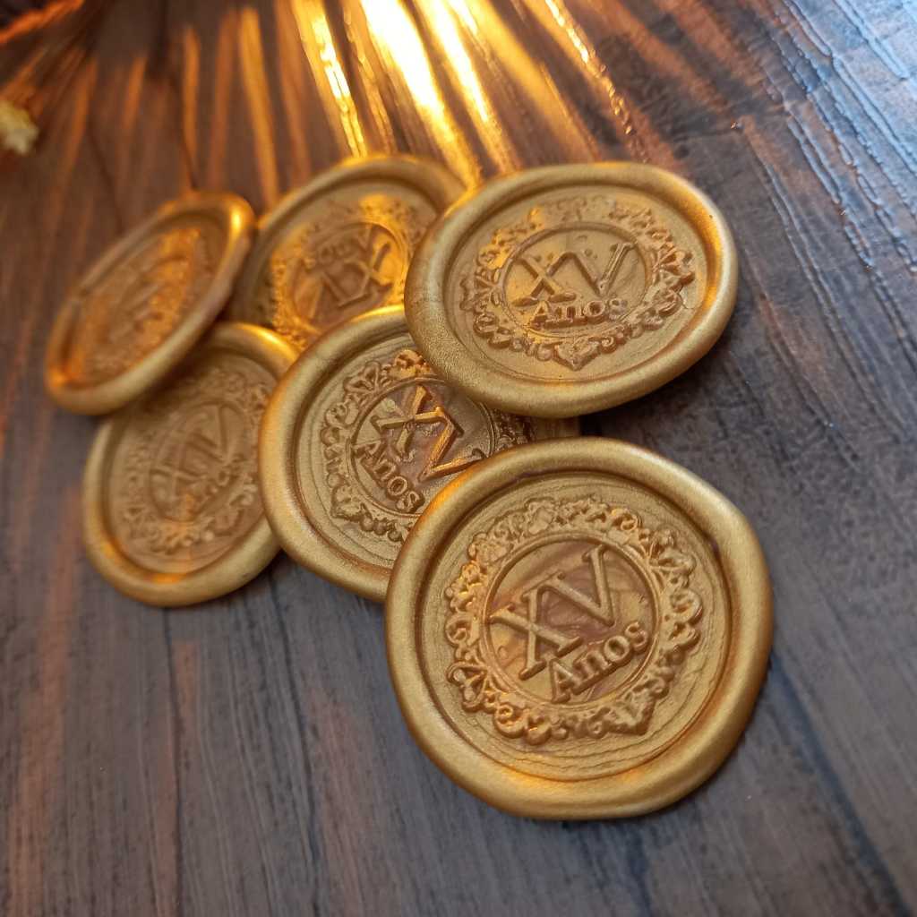 de cera  para convites dourado 15 anos