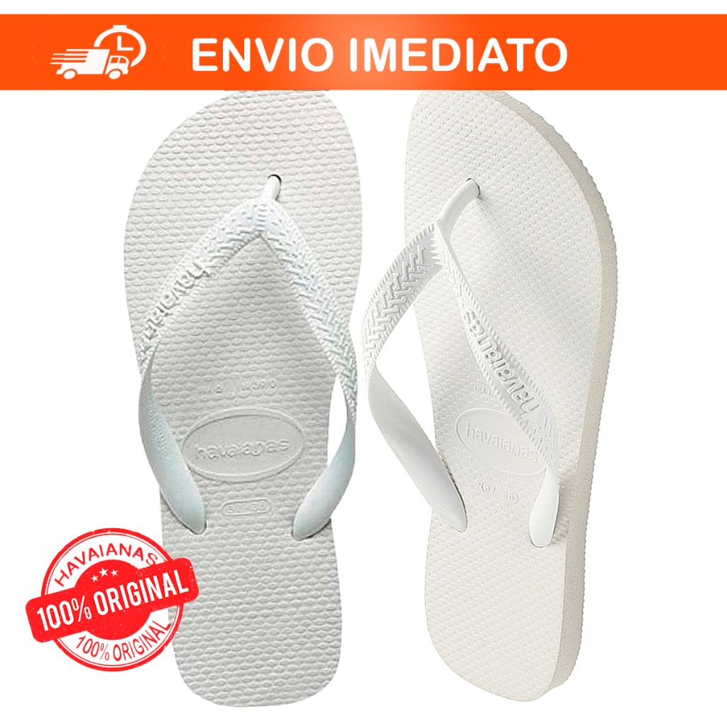Havaianas branca top casual e confortável chinelo modelo feminino masculino e infantil