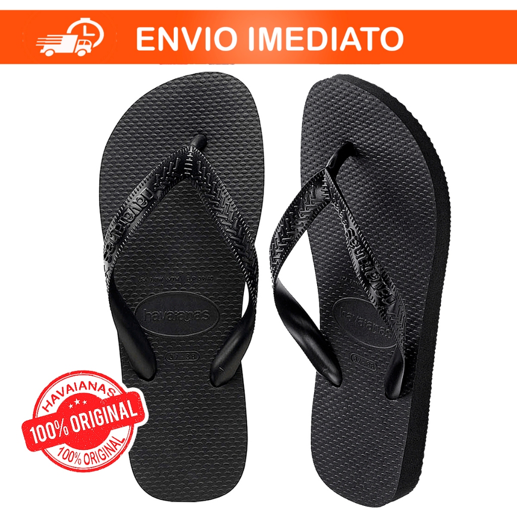 Havaianas preto top casual e confortável chinelo modelo feminino masculino e infantil