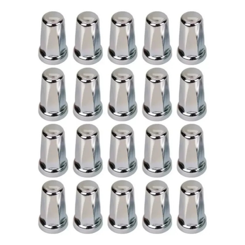 Kit 20 Unidades Capa De Porca Belga Cromada Roda Caminhão 32/33mm