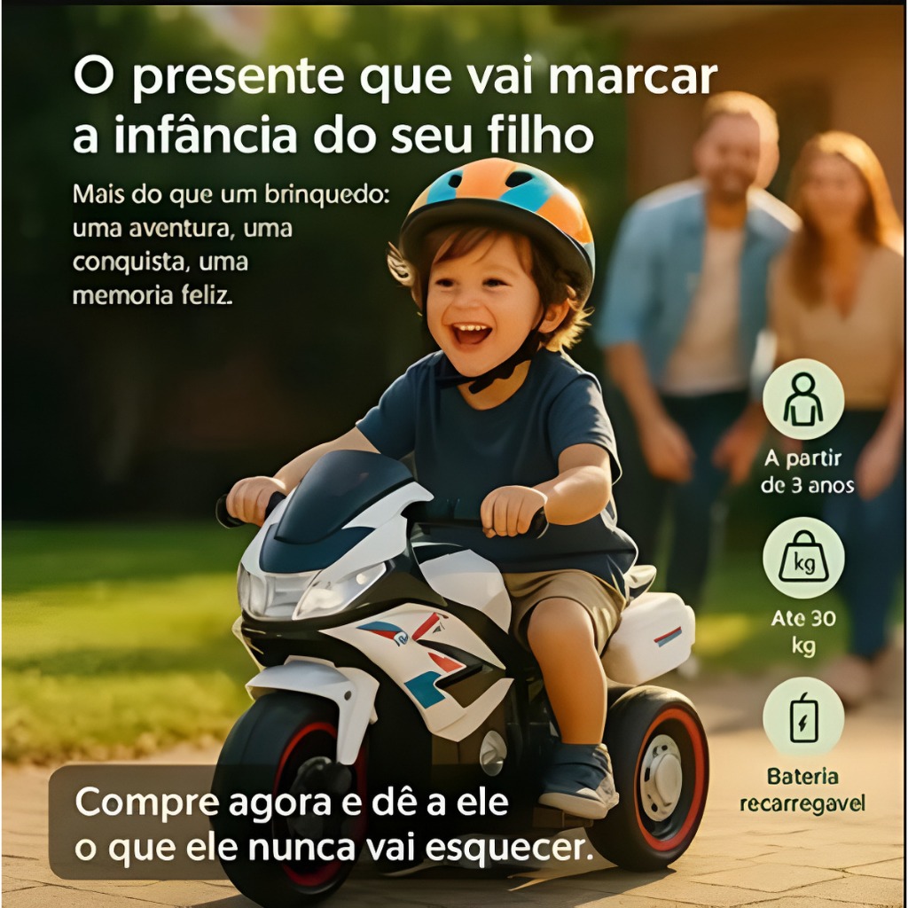Triciclo Infantil Moto Gp Premium Elétrico Bmw S 1000 Rr