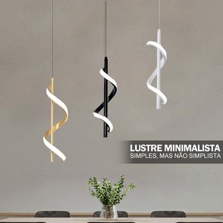 Lustre Pendente Luminária de Teto Led Dourado Decoração Minimalista Moderno para Sala Quarto