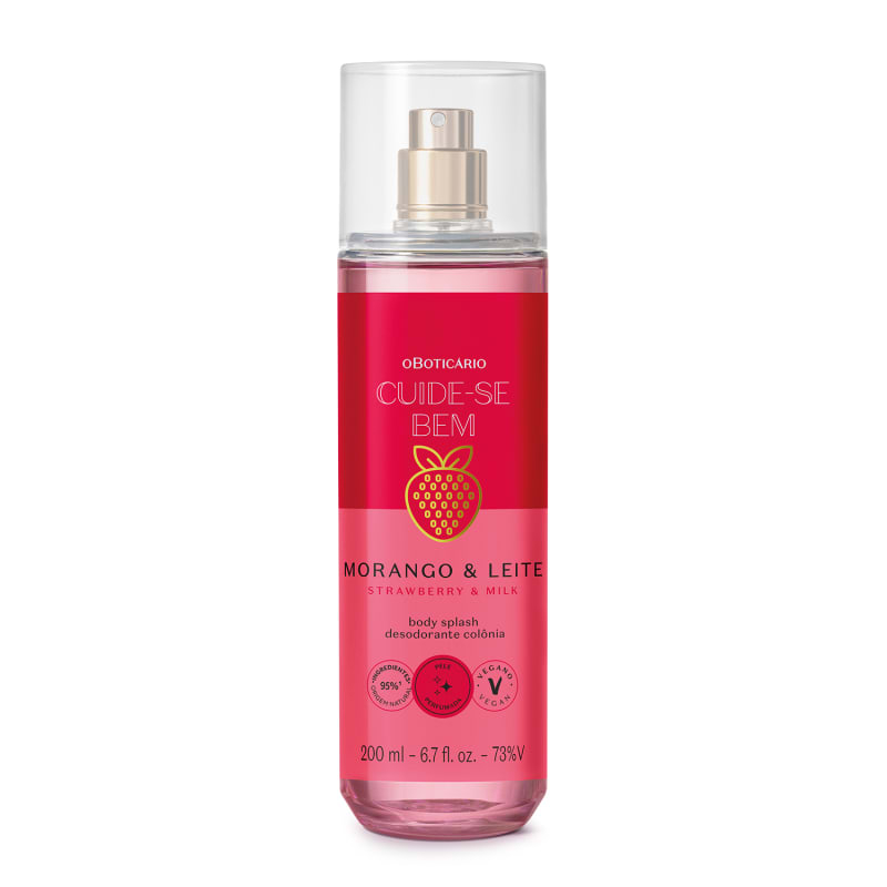 Cuide-se Bem Morango e Leite Body Splash Desodorante Colônia 200ml