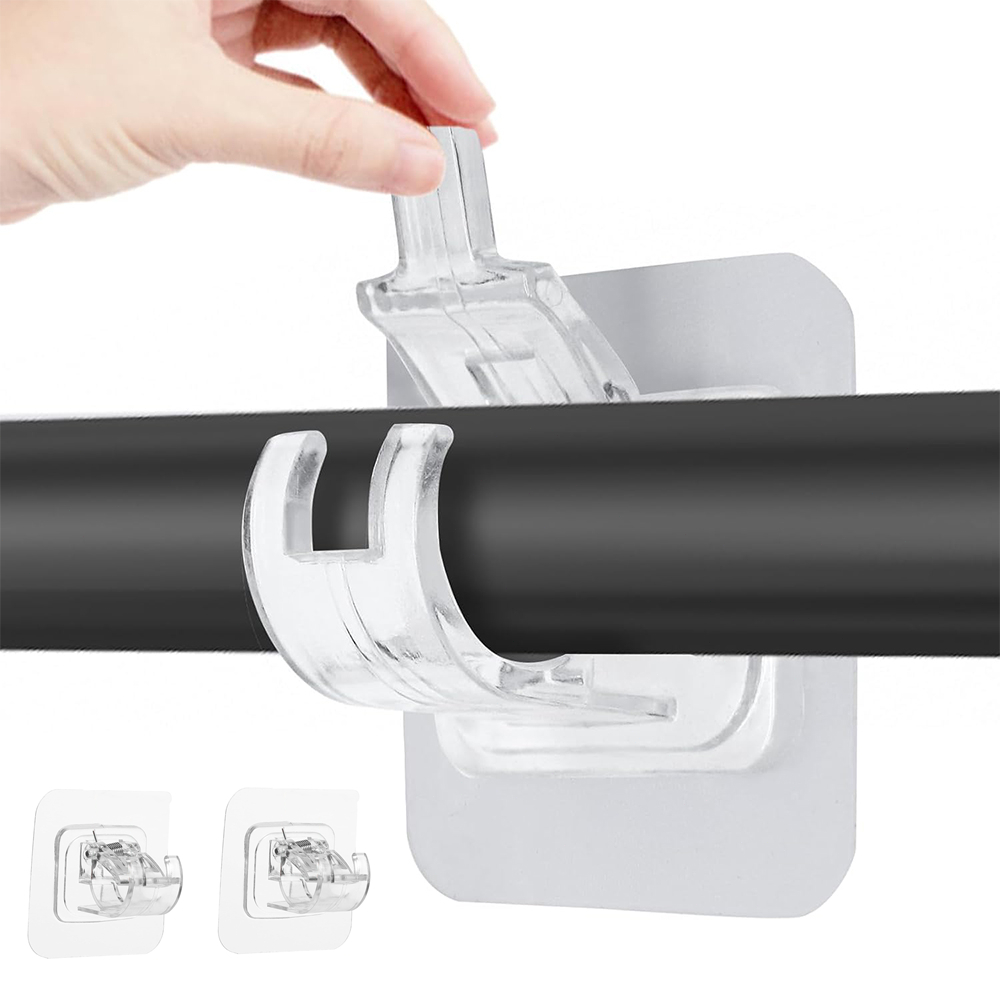 Gancho Pegajoso para Haste Ganchos Adesivo de Cortina sem Perfuração no Suporte de Parede Banheiro Haste de Cortina em Oferta na Shopee