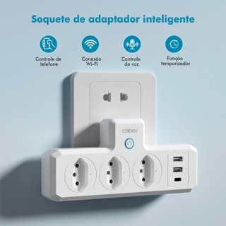 COIBEU Conversor Portátil Universal Inteligente USB Type-C – Adaptador de Tomada TUYA