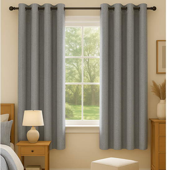 Cortina Rustic Linho Flame 2,20m x 1,45m | Tecido Linho com Caimento Elegante | Ideal para Sala e Quarto Ilhós Cromado em Oferta na Shopee