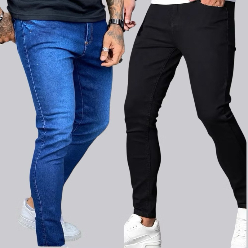Calça Jenas masculina Skinny Slim com elastanoCalça Jenas masculina Skinny Slim com elastano