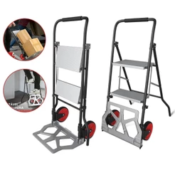 【Itens mais vendidos】Escada Articulada de Alumínio 3 Degraus 1,1 Metros de Altura Multifuncional Carrinho 100kg Yesop