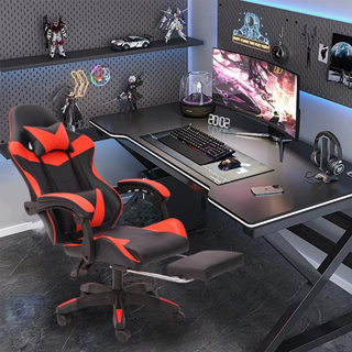 Cadeira Gamer Ergonômica, Confortável, com Apoio para Pés, Rodinhas e Ajuste Reclinável em Oferta na Shopee