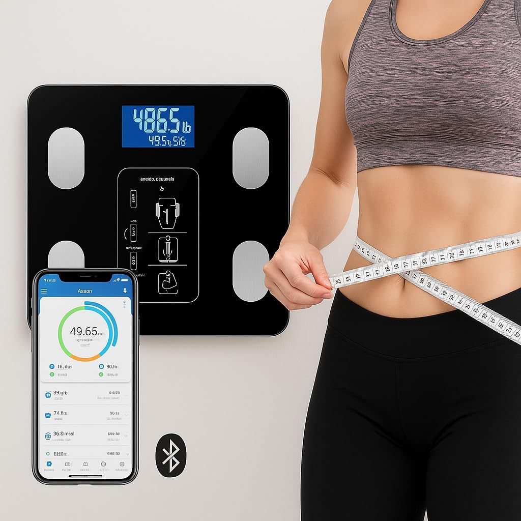 Balança Digital Corporal Bioimpedância Profissional Bluetooth, Smart App Premium Com Visor Inteligente USB Recarregável