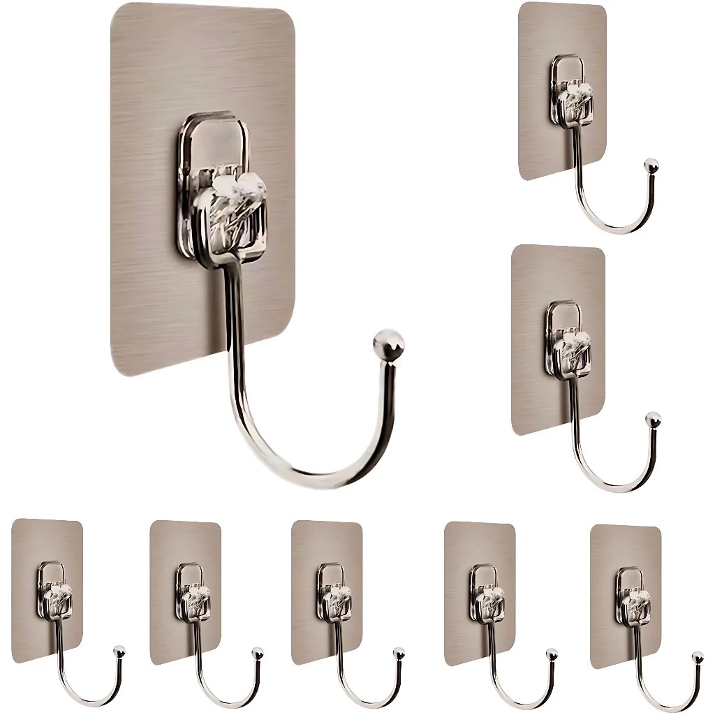 Kit 5 OU 10 Unidades 7 x 7 cm Gancho Adesivo Parede Multi Funcional Autocolante em Oferta na Shopee