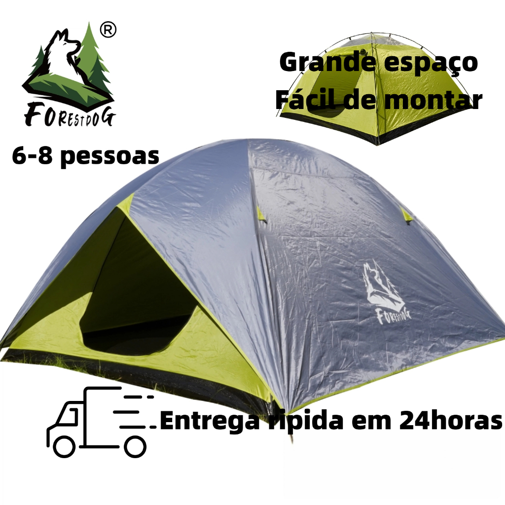 Forestdog Barraca Camping 8 Pessoas Impermeavel 2000mm Acampamento 240*240*140cm Fps100+ em Oferta na Shopee