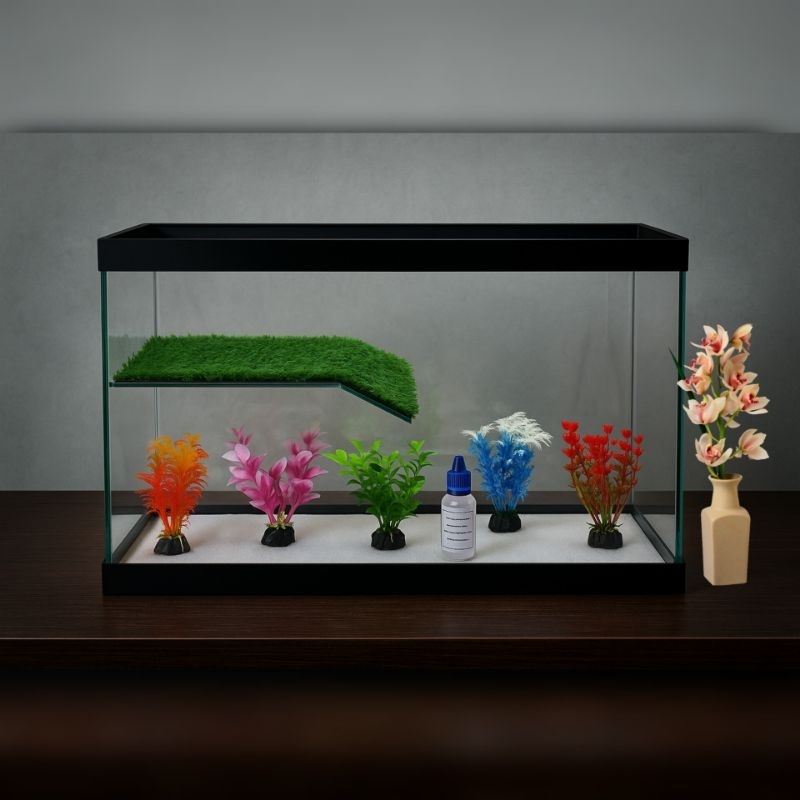 aquário para tartaruga 22 litros aquaterrario 45*20*25 em Oferta na Shopee