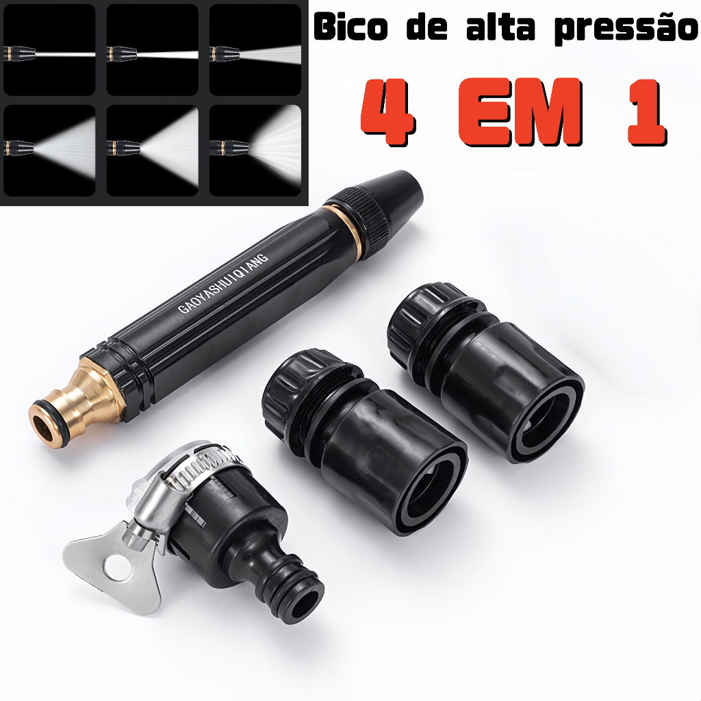 Bico Esguicho De Alta Pressão Para  Mangueira Lavagem Carros Moto Rega Jardim Pulverizador em Oferta na Shopee